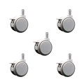 Service Caster 3 Inch MRI Safe Casters with Brakes, 7/16 Inch Grip Ring Stem, Set of 5, SCC, 5PK SCC-GR02S75-TPR-GRY-B-71678-MRI-5